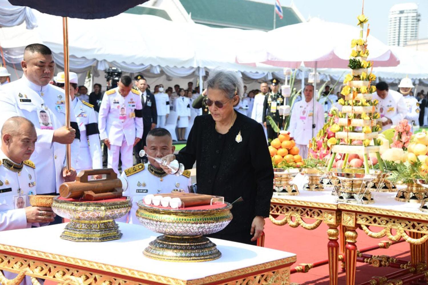 กรมสมเด็จพระเทพฯ ทรงประกอบพิธีปักหมุดวางผังก่อสร้างพระเมรุมาศ สมเด็จพระพันปีหลวง