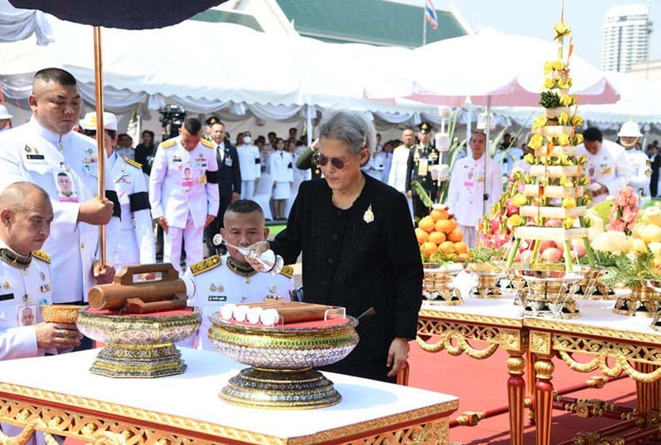 กรมสมเด็จพระเทพฯ ทรงประกอบพิธีปักหมุดวางผังก่อสร้างพระเมรุมาศ สมเด็จพระพันปีหลวง
