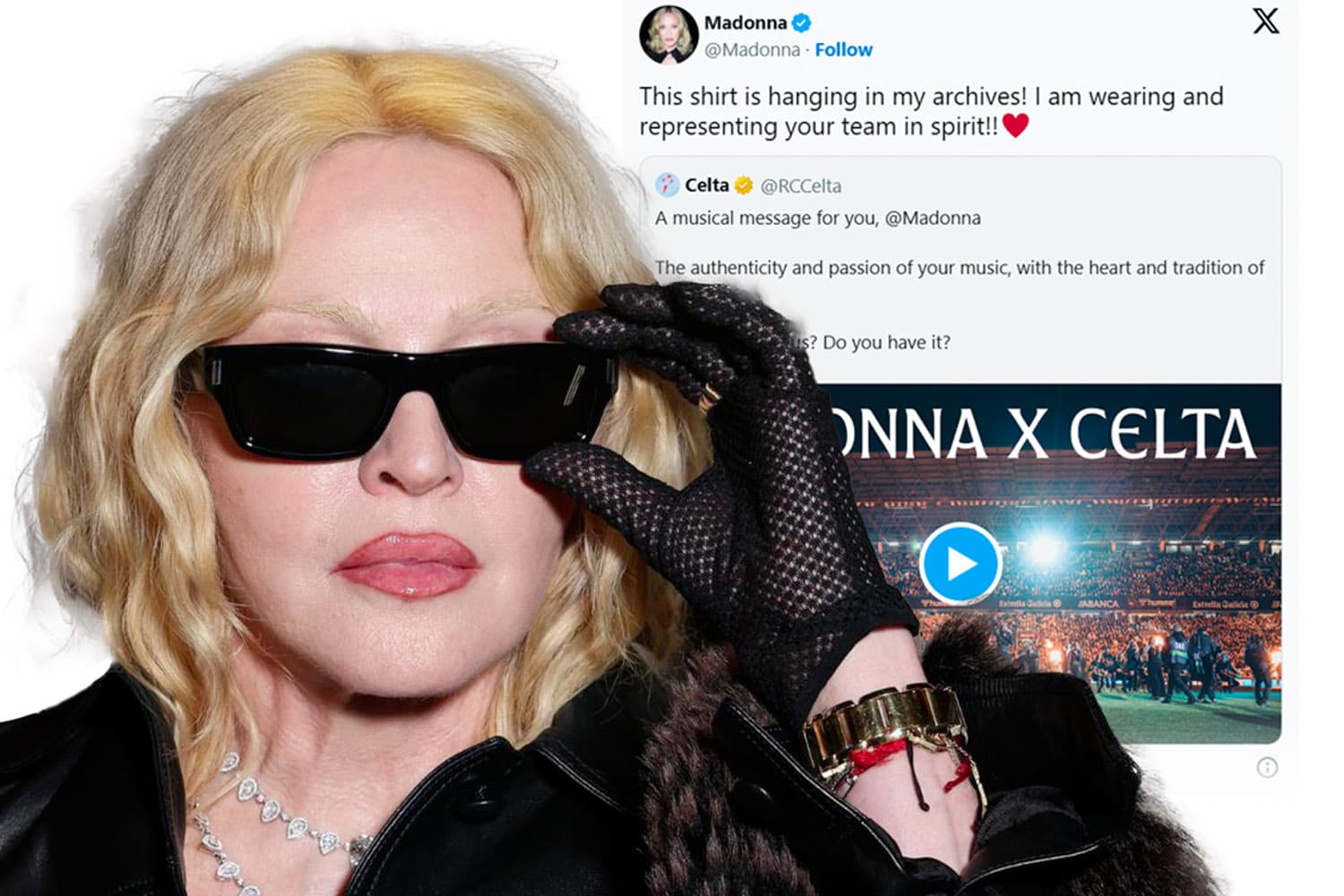 รันทุกวงการ! มาดอนน่าเผยว่าเธอมีเสื้อบอลที่สโมสรเซลต้า บีโก้ตามหาอยู่