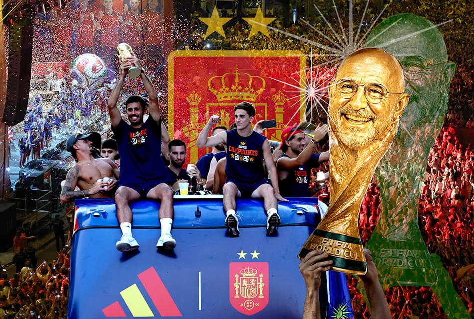 CAMPEONES! รวมภาพทัพ ‘กระทิงดุ’ ทีมชาติสเปนขึ้นรถแห่แชมป์ฟุตบอลโลก 2026