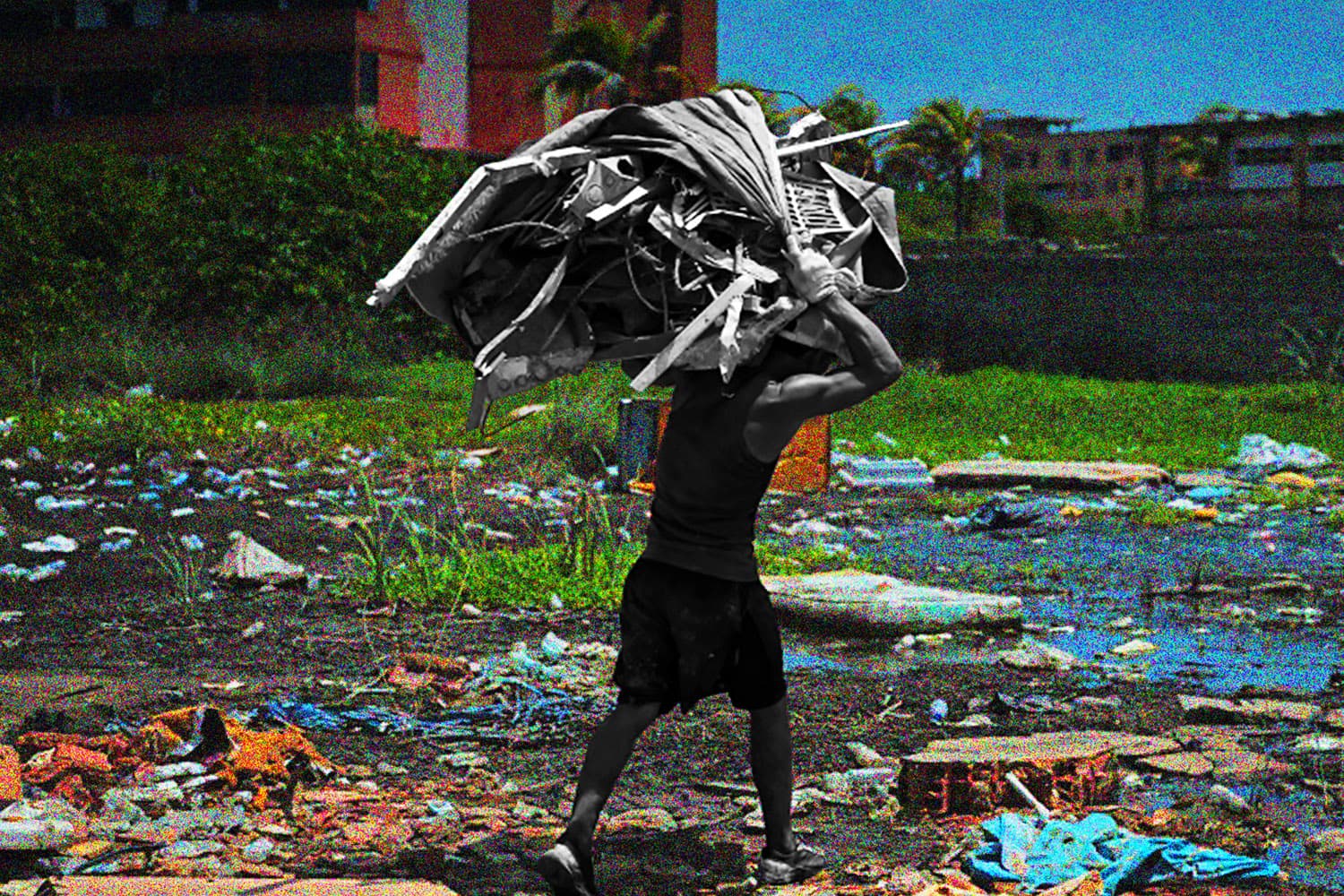 ครบ 1 เดือนแผ่นดินไหวเวเนซุเอลา ชาวบ้านยังคงเก็บเศษเหล็กจากซากปรักหักพังประทังชีวิต