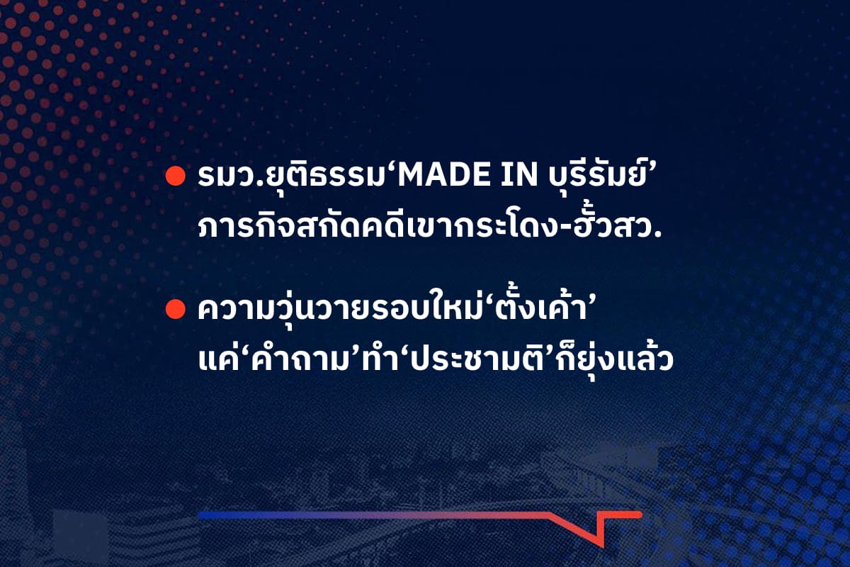เรื่องมันมีอยู่ว่า รมว.ยุติธรรม‘MADE IN บุรีรัมย์’ ภารกิจสกัดคดีเขากระโดง-ฮั้วสว. ความวุ่นวายรอบใหม่‘ตั้งเค้า’ แค่‘คำถาม’ทำ‘ประชามติ’ก็ยุ่งแล้ว