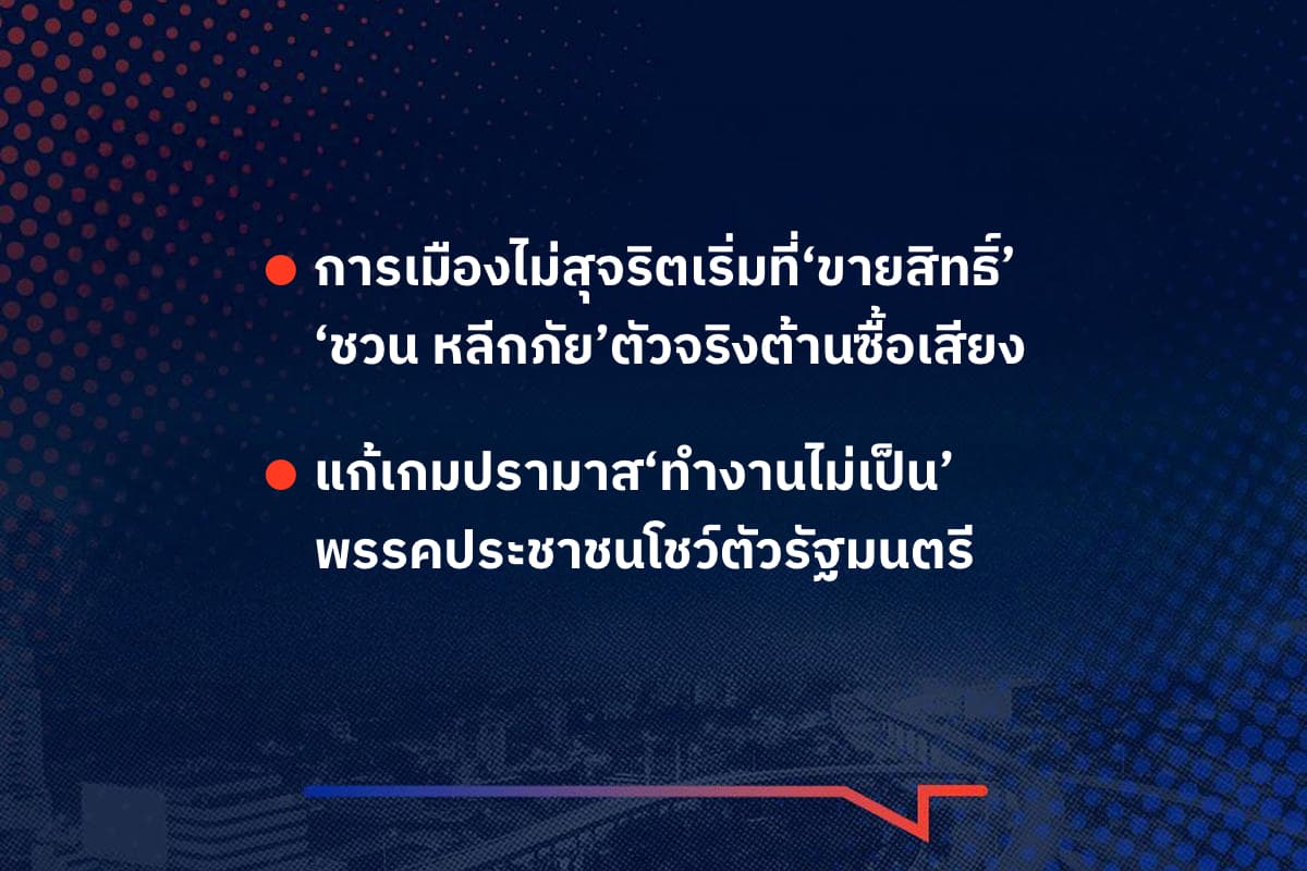 เรื่องมันมีอยู่ว่า การเมืองไม่สุจริตเริ่มที่‘ขายสิทธิ์’ ‘ชวน หลีกภัย’ตัวจริงต้านซื้อเสียง  , แก้เกมปรามาส‘ทำงานไม่เป็น’ พรรคประชาชนโชว์ตัวรัฐมนตรี