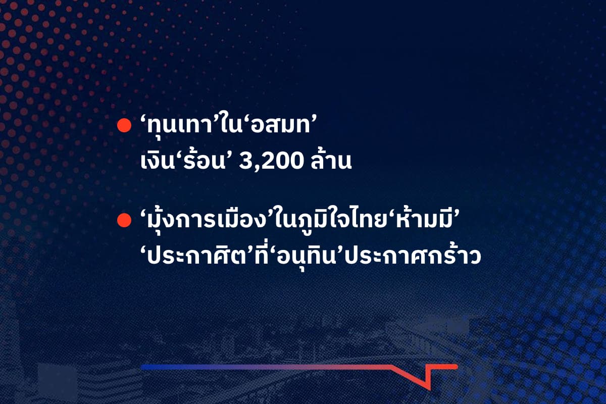 เรื่องมันมีอยู่ว่า ‘ทุนเทา’ใน‘อสมท’  เงิน‘ร้อน’ 3,200 ล้าน , ‘มุ้งการเมือง’ในภูมิใจไทย‘ห้ามมี’ ‘ประกาศิต’ที่‘อนุทิน’ประกาศกร้าว