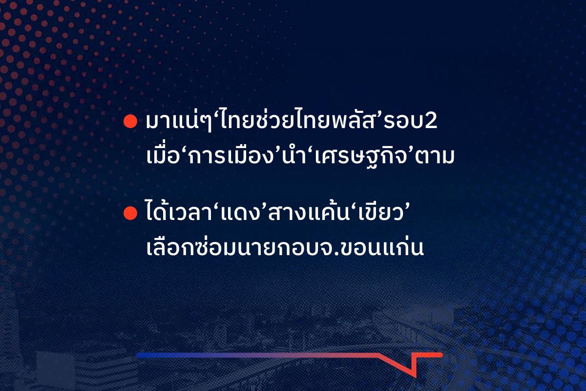 เรื่องมันมีอยู่ว่า มาแน่ๆ‘ไทยช่วยไทยพลัส’รอบ2 เมื่อ‘การเมือง’นำ‘เศรษฐกิจ’ตาม , ได้เวลา‘แดง’สางแค้น‘เขียว’ เลือกซ่อมนายกอบจ.ขอนแก่น
