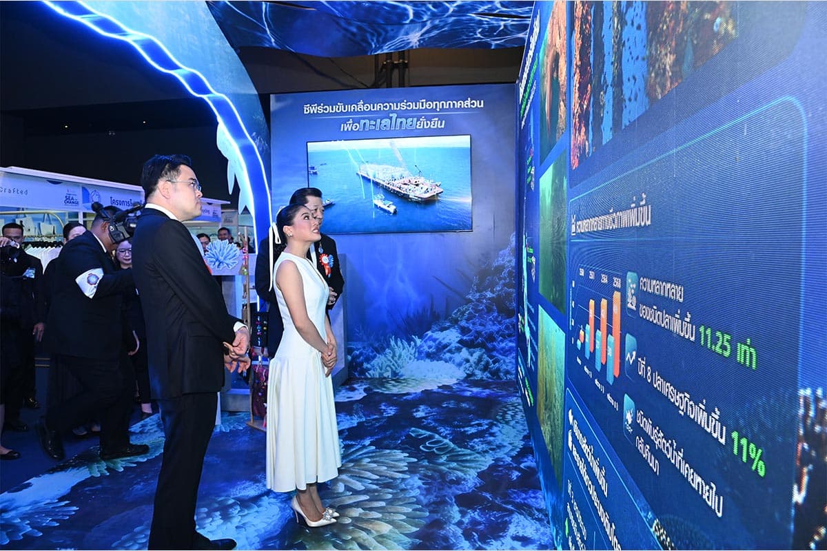 สมเด็จพระเจ้าลูกเธอ เจ้าฟ้าสิริวัณณวรี นารีรัตนราชกัญญา เสด็จชมบูธนิทรรศการ “CP SEACOSYSTEM เพื่อทะเลไทยยั่งยืน” ในงาน “Young รักษ์ทะเล SEA THE CHANGE : สร้างโลกทะเลใหม่ ด้วยมือเรา”