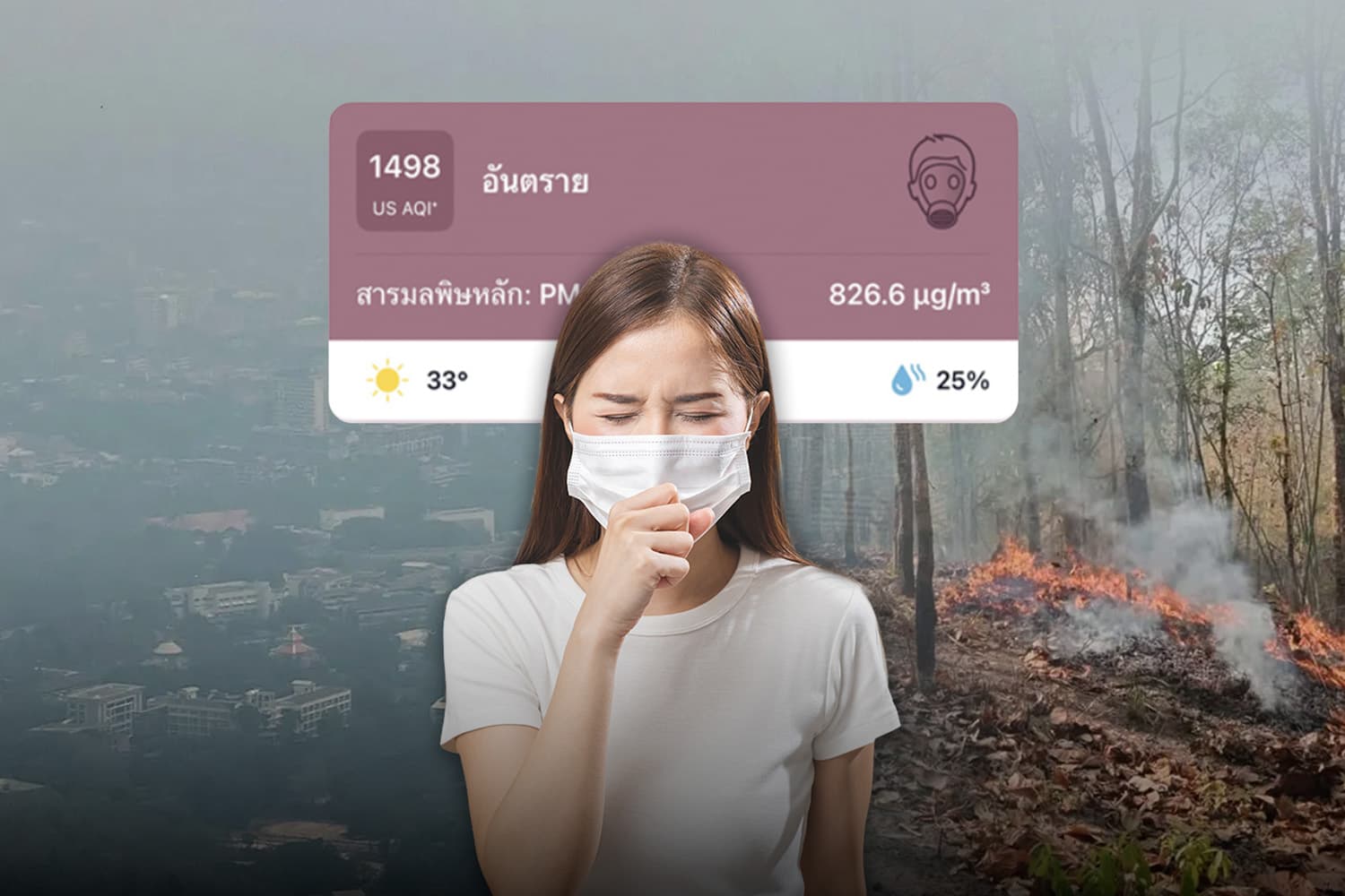 วิกฤตฝุ่นภาคเหนือทะลุ 1,000 USAQI⁺ ดันคนไทยป่วยเพิ่ม แพทย์แนะ 3 วิธีป้องกันร่างกายจาก PM2.5