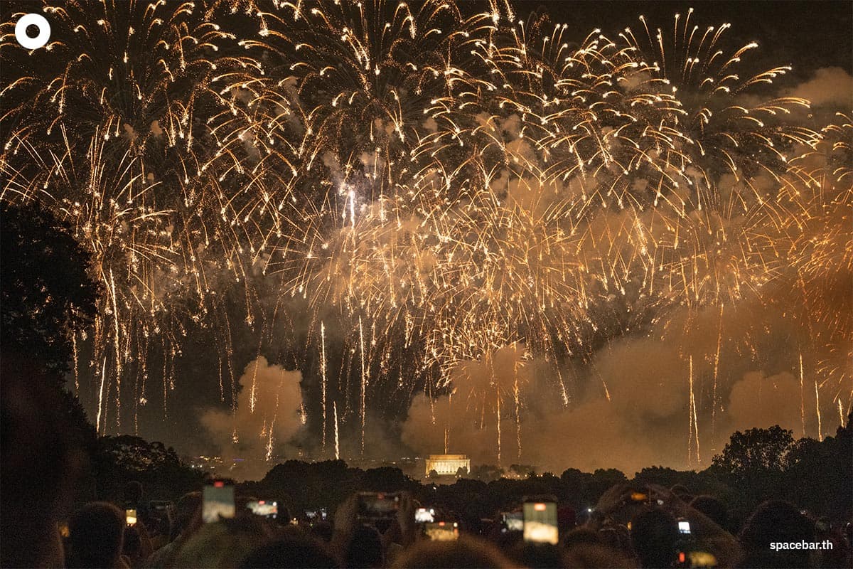 PhotoStory-การแสดงดอกไม้ไฟระหว่างการเฉลิมฉลองวันประกาศอิสรภาพ “Salute to America” ที่เนชันนอลมอลล์ ในกรุงวอชิงตัน ดี.ซี. ในช่วงเช้ามืดของวันที่ 5 กรกฎาคม 2026 (Photo by KEN CEDENO / AFP)