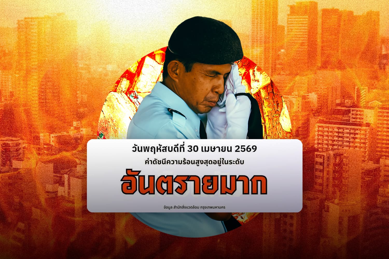 กรุงเทพฯ เตือนขั้นวิกฤต! วันนี้ดัชนีความร้อนพุ่งแตะระดับ ‘อันตรายมาก’