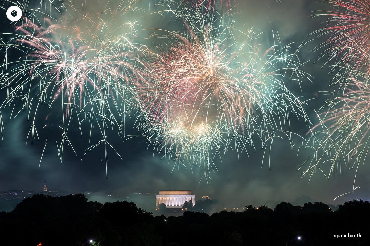 PhotoStory-ดอกไม้ไฟสว่างทั่วท้องฟ้าระหว่างการเฉลิมฉลองวันประกาศอิสรภาพ “Salute to America” ที่เนชันนอลมอลล์ ในกรุงวอชิงตัน ดี.ซี. ในช่วงเช้ามืดของวันที่ 5 กรกฎาคม 2026 (Photo by KEN CEDENO / AFP)